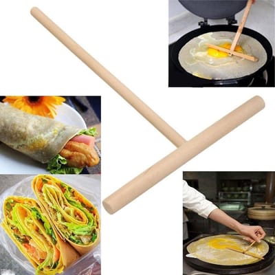 Crêpe Maker Spreider - Pannenkoek Beslag Stok - DIY Keuken Gebruik - Houten Materiaal - 12x15.5cm - Natuurlijk Hout