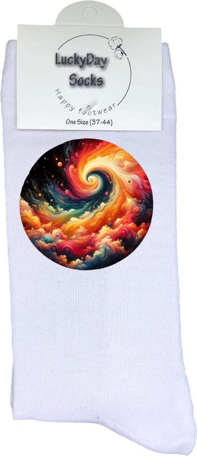Regenboog - Wolken - Verjaardag cadeau - Grappige sokken - Leuke sokken voor heren en dames - Moederdag - Vaderdag - Cadeau voor hem en haar - Kerstcadeau - Vrolijke sokken - Valentijns cadeau - Maat 37-44