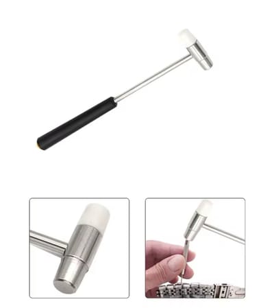 Mini-hamer - reparatiegereedschap - metalen rubberen hamer - dubbele kop - draagbare hamer - doe-het-zelf sieraden - horlogereparatie - handgereedschap