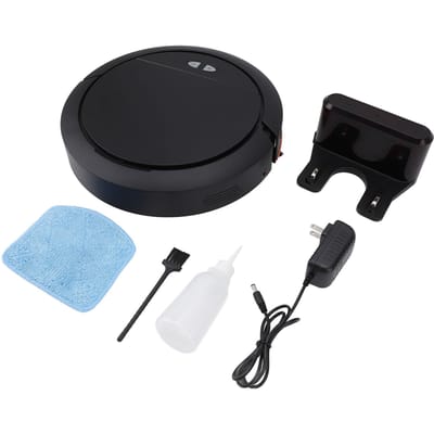 Aspirateur robot laveur de sols, aspiration puissante, recharge automatique, application vocale. black