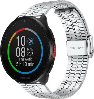 Strap-it Luxe roestvrij stalen smartwatch band - geschikt voor Polar Pacer / Ignite / Ignite 2 / Ignite 3 / Unite - zilver
