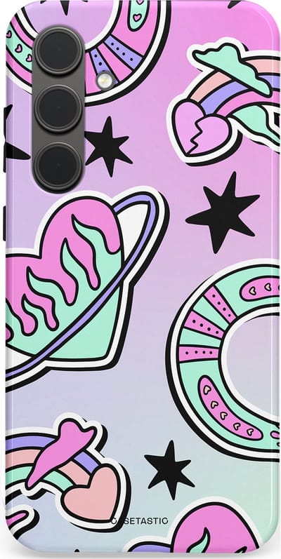 Casetastic Hoesje Geschikt voor Samsung S24 Plus - Stijlvolle Beschermende Duo-layer Case - Paarse Droomwereld
