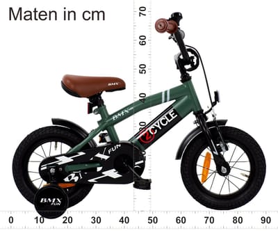 2Cycle BMX Fun kinderfiets 12 inch (2 tot 4 jaar) voor jongens groen