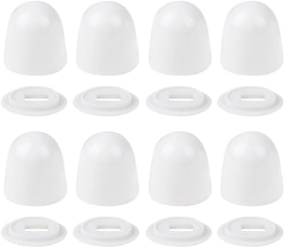 Toiletboutafdekkingen Set - Plastic Doppen - Schroeven Afdekken - Universele Pasvorm - 8 Stuks - Wit