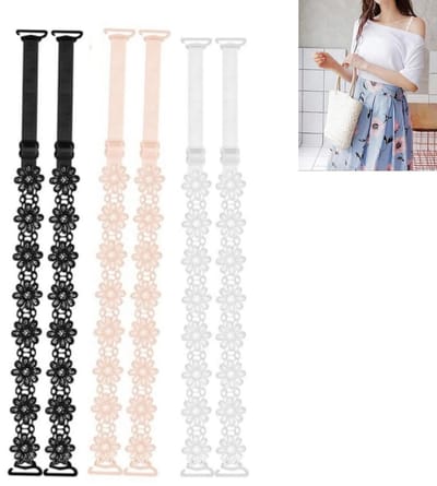 Dailygoods- Bh-bandjes 3 Paar - Verstelbare Bandjes - Antislip - Elastische Bandjes - Doorzichtig - Materiaal Nylon/Kant - Beha Bandjes