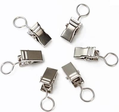 FSW-Products Gordijnclips RVS - 10 Stuks - Metalen Gordijnhaakjes - Clips voor Gordijnen, Handdoeken, Theedoeken en Vaatdoeken