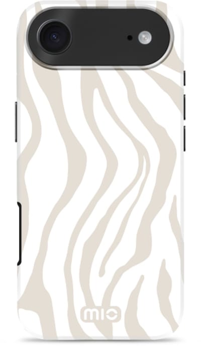 Mio by Mobilize Hoesje geschikt voor Apple iPhone Air MagSafe Telefoonhoesje Hardcase | Mio by Mobilize Backcover | Geschikt voor MagSafe | Geschikt voor Draadloos Opladen met Magnetische Ring | Geschikt voor MagSafe Case - Sandy Zebra | Wit