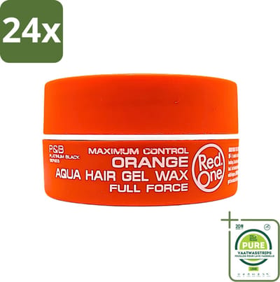 Red One - Haarwax - Aqua Orange - Verfrissende Styling - Voor Sterke Hold & Glanzende Finish - 150 ml - Voordeelverpakking - 24 stuks - Haarwax - Aqua orange