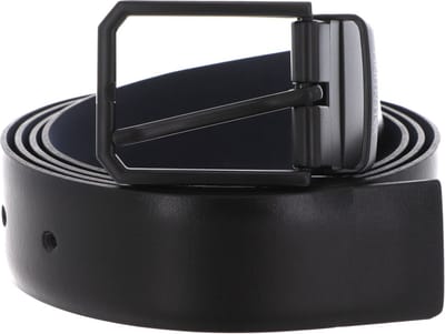 VALENTINO Leren Riem Bairone Belt W95 Nero / Blu Zwart