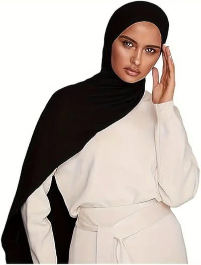 Bovista Hoofddoek - Hijab - Dames - Abaya - Sjaal - Islamitische Kleding - Moslim Kleding - Alhamdulillah - Zwart + Tibetaans + Licht Khaki
