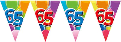 Vlaggenlijn 65 jaar 10 meter - Verjaardag Feestje Vlag Vlaggen Versiering Slinger Feestdecoratie Decoratie