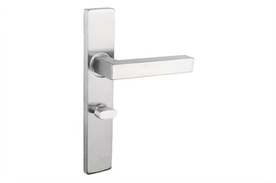 Lavuzo deurkruk Viterbo RVS met rechthoekig schild WC63/8 badkamersluiting | Per set | Deurkrukken rvs | Industriele deurklink