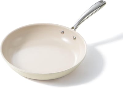 Inductie Koekenpan 24 cm - Keramische Antiaanbaklaag & Roestvrijstalen Handgreep