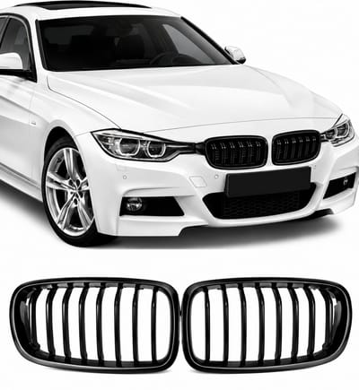 Grill Nieren geschikt voor BMW 3 Serie F30/F31 – Glanzend Zwart – Enkelspijls