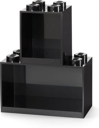 LEGO - Wandschap Brick 4 en 8 - Polypropyleen - Zwart