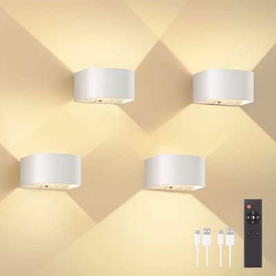 LED Wandlamp met Bewegingssensor en Afstandsbediening - Oplaadbare Wandlampen voor Binnen
