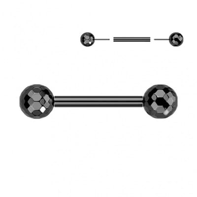 Piercing titanium multi faced balls 1.6x16 - zwart - LMPiercings