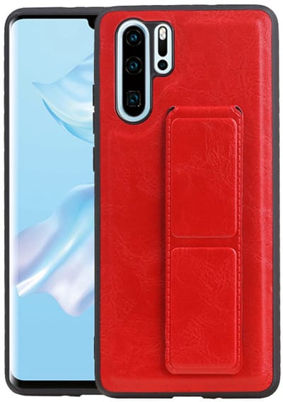 Grip Stand Hardcase Backcover - Telefoonhoesje - Achterkant Hoesje - Geschikt voor Huawei P30 Pro - Rood