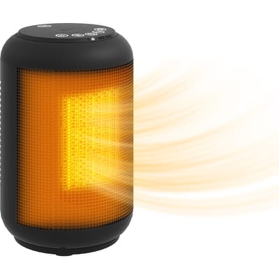 HOMCOM keramische PTC-verwarming, elektrische radiator met laag energieverbruik, 3 standen (koud/warm/zeer warm), 24 uur timer, regelbare thermostaat, oscillatie, zwart