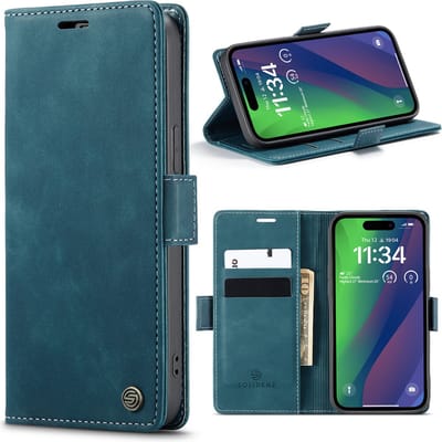 Solidenz Hoesje - Geschikt voor iPhone 15 - Urban Book - Blauw