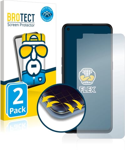 BROTECT - Screenprotector voor Oppo Find X3 Lite - Folie Beschermfolie transparant volledig dekking - 2 Stuks