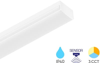 BRAYTRON - PROLINE - Led Batten - Led Balk - Plafondlamp - 36W - 120cm - Met Bewigingssensor - Aanpasbare licht kleur 3000/4000/6000K - IP40 - wIT