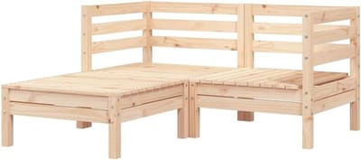 Houten Tuinbank - Bankje Buiten - Genieten van het weer - Inclusief voetenbank - 2-zits - Natuurlijk hout