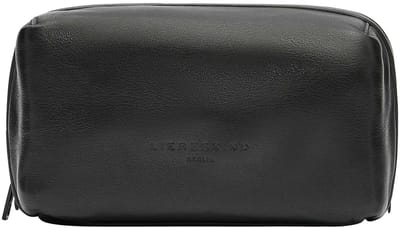 LIEBESKIND BERLIN Leren Utensil zak Toilettas Hera Sheep Natural Pouchette Beauty Black Zwart