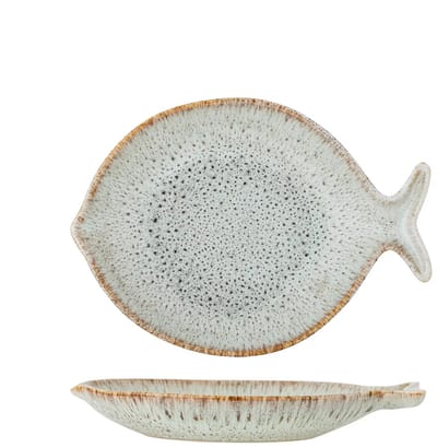 Bloomingville Serveerbord aardewerk naturel Fleur 27cm