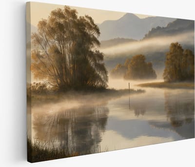 Saammp Muurcirkel Hout - Wit gekleurd Bloemenveld - Natuur - Abstract - Goud - Ø 90 - Wandcirkel - Wanddecoratie Cirkel - Muurdecoratie Woonkamer - Kantoor Decoratie