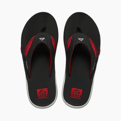 Reef Heren Slipper model Fanning Pregame - Zwart/Rood/Wit - Maat 40