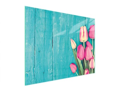 TMK ArtDeko Serie - Glazen Snijplank - 52x40 cm - Tulpen - Hittebestendig