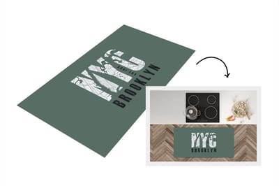 Keukenloper - Loper keuken - New York - Groen - NYC - 120x60 cm - Keukenloper vinyl