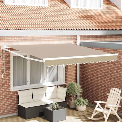 vidaXL - Uitschuifbare - luifel - Beige - 350 - x - 250 - cm - Polyester - en - Metaal
