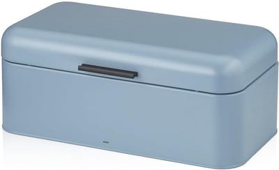 Broodtrommel - Broodmand - Brood bewaren - Met zwart handvat - 425 x 175 x 225 cm - Blauw