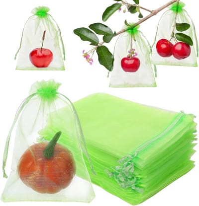 50 Stuks Druiven Beschermzakken 10 x 15 cm voor Fruit, Insectenbescherming en Tuinplanten met Trekkoord