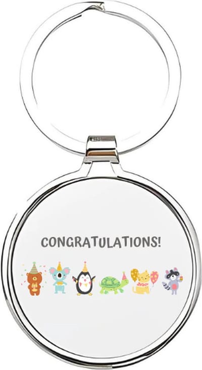 Akyol - congratulations Sleutelhanger - Happy birthday - jarigen - gefeliciteerd - verjaardagscadeau - klein kadootje - gift - geschenk - geslaagd - diploma - geslaagden - 4 x 7,5 CM