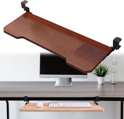 Uittrekbare Toetsenbordlade - Bureauverlenger Plank - Ergonomisch Werken - Klem-op Installatie - 52/65/75x25cm - Zwart