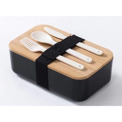 Boîte à déjeuner portable Micro-ondes Couvercle en bois de bambou Boîte d'isolation pour déjeuner Employé de bureau Style japonais Boîte à déjeuner à sushi