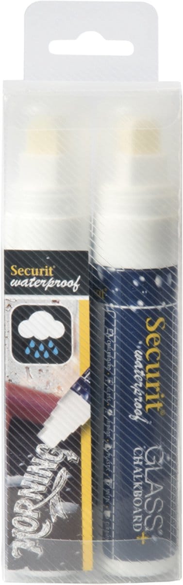 Securit® watervaste krijtstift met blokpunt, wit