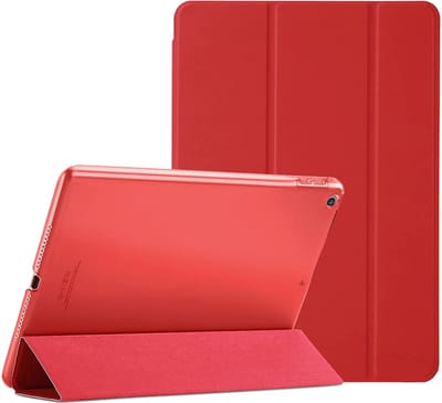 iPad Hoes 2018 - iPad 2017 Hoes Rood -iPad hoes 5e / 6e generatie iPad hoes siliconen - iPad hoesje Soft smart cover - iPad 2018 Hoes - iPad 9.7 hoes - iPad hoesje Bookcase Trifold- Ntech