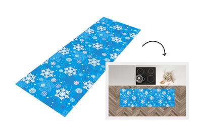 Keukenloper - Loper keuken - Sneeuwvlok - Winter - Kerst - Patronen - 150x50 cm - Keukenloper vinyl