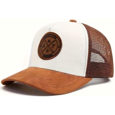 1 Stuks Zomer Mesh Baseballpet Dames Heren Geniet van het Leven Letter Patch Snapback Hoed Casual Ademend Unisex Street Hip Hop Trucker Petten brown
