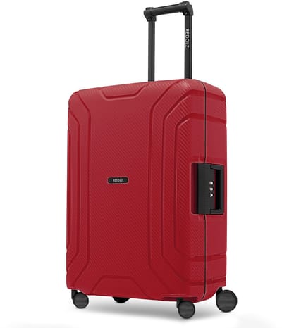Redolz Essentials 15 4-wiel trolley 65 cm met driepuntsbevestiging - Harde bagage - TSA slot - classic red