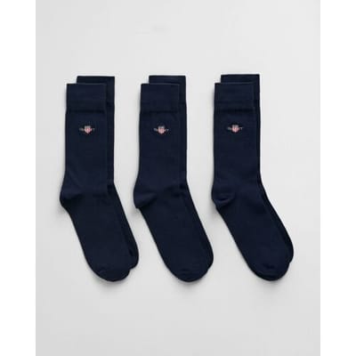 Gant Sokken Shield Uni Color 3Pack Avond Blauw / male