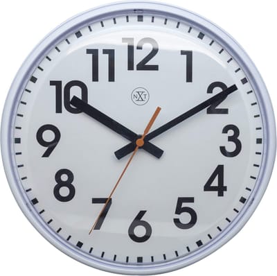 nXt Peter – Wandklok – 26 cm – Plastic – Wit – Stil