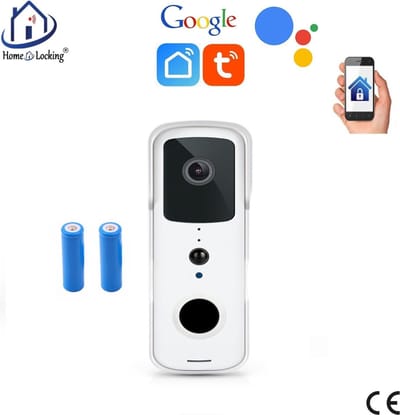 WIFI deur intercom/videofoon 2.0MP met 2 oplaadbare batterijen en kan werken met spraakgestuurde apps. T-2051.