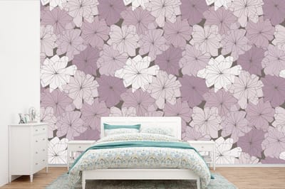 Behang - Fotobehang Patroon - Bloemen - Minimalisme - Breedte 360 cm x hoogte 240 cm