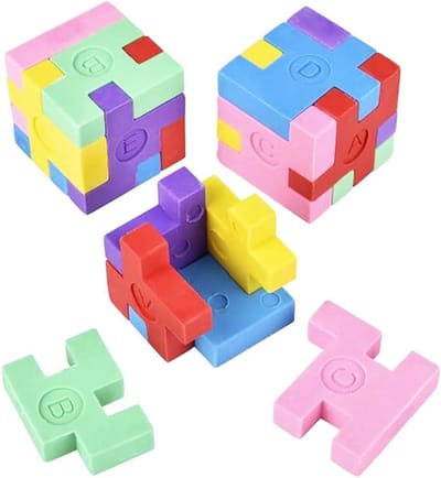 Puzzel Kubus Gum - Schoolbenodigdheden - Feestgunst - Vormbare Gum - 1.27 cm - Meerkleurig