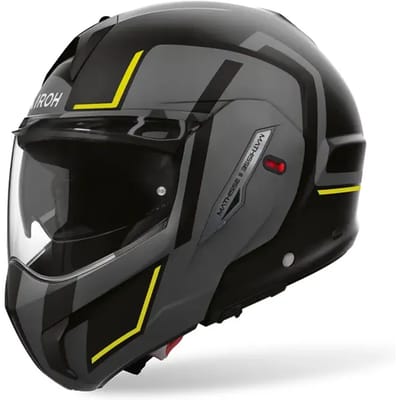 Airoh Mathisse II Genius Matzwart Grijs Geel Systeemhelm - Helm